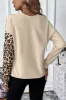 Pale Khaki Leopard Colorblock Waffle Knit Top sold by Charming Charlie