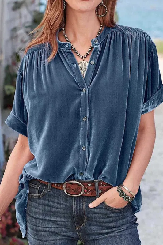 Velvet V-Neck Top sold by Charming Charlie