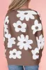 Vintage Flower Drop Shoulder Loose Sweater sold by Charming Charlie