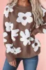 Vintage Flower Drop Shoulder Loose Sweater sold by Charming Charlie