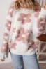 Vintage Flower Drop Shoulder Loose Sweater sold by Charming Charlie