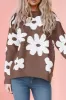 Vintage Flower Drop Shoulder Loose Sweater sold by Charming Charlie