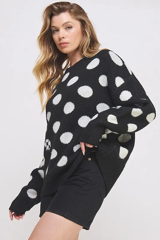 PLUS POLKA DOT/SOCCER BALL LONG SLV KNIT SWEATER sold by Charming Charlie product image thumbnail 4