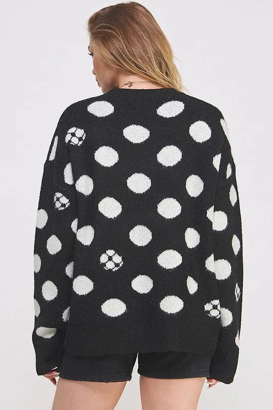 PLUS POLKA DOT/SOCCER BALL LONG SLV KNIT SWEATER sold by Charming Charlie product image thumbnail 5