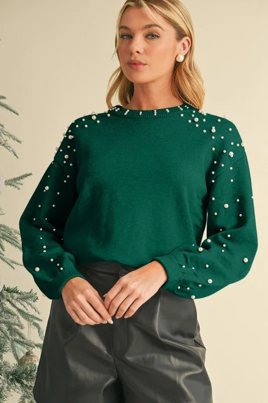 Pearl Drop Shoulder Round Neck Sweater sold by Charming Charlie product image thumbnail 5