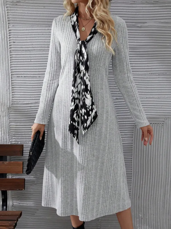V-Neck Long Sleeve Midi Dress sold by Charming Charlie