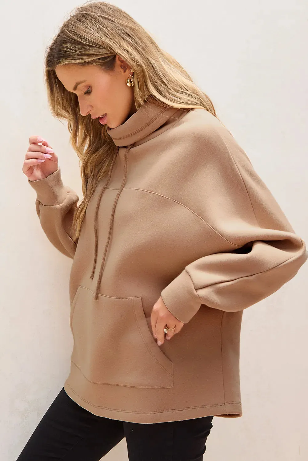 Drawstring Turtleneck Long Sleeve Sweatshirt sold by Charming Charlie product image thumbnail 4