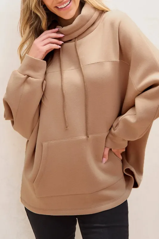 Drawstring Turtleneck Long Sleeve Sweatshirt sold by Charming Charlie