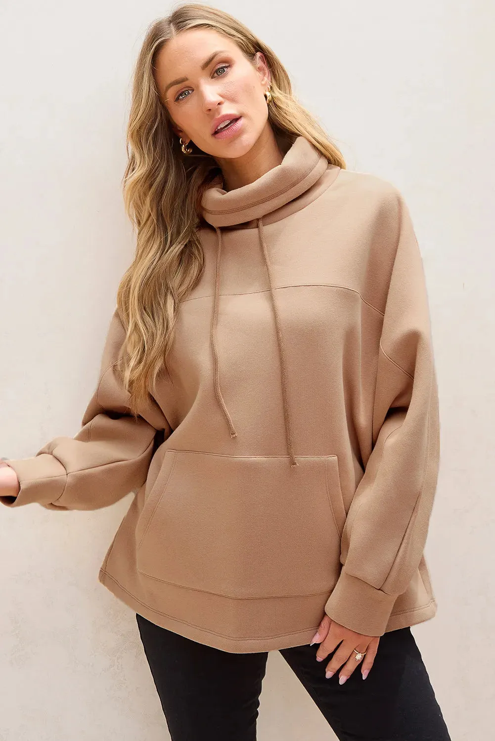 Drawstring Turtleneck Long Sleeve Sweatshirt sold by Charming Charlie product image thumbnail 2