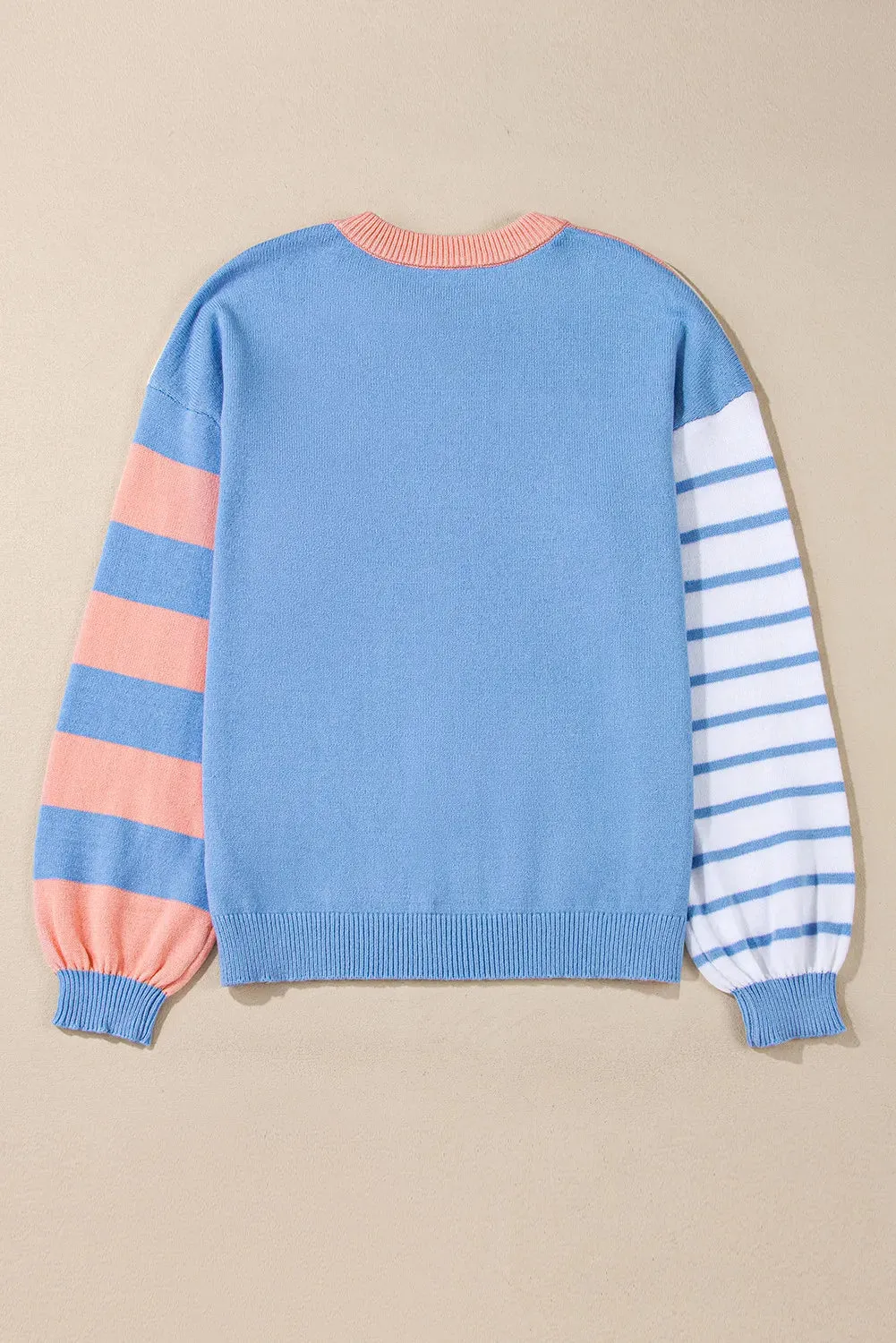Contrast Striped Round Neck Long Sleeve Sweater sold by Charming Charlie product image thumbnail 3
