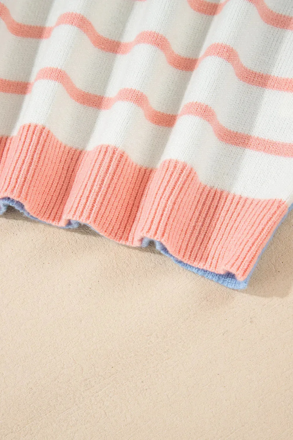 Contrast Striped Round Neck Long Sleeve Sweater sold by Charming Charlie product image thumbnail 4