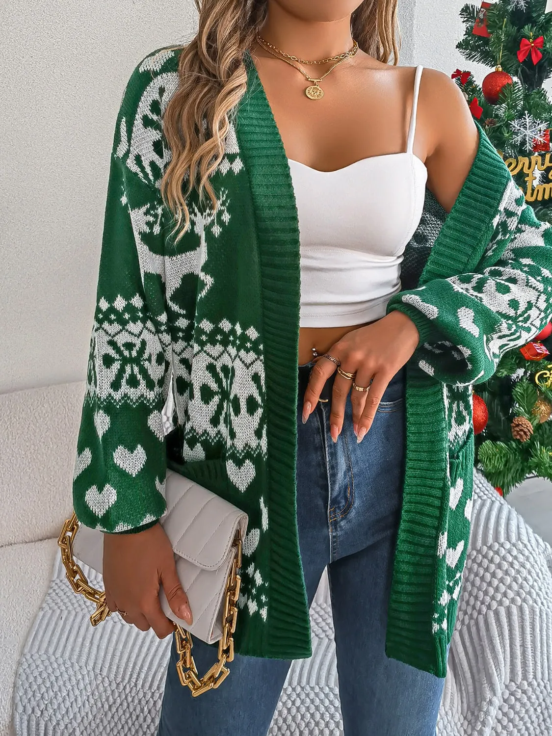 Pocketed Open Front Long Sleeve Cardigan sold by Charming Charlie product image thumbnail 5