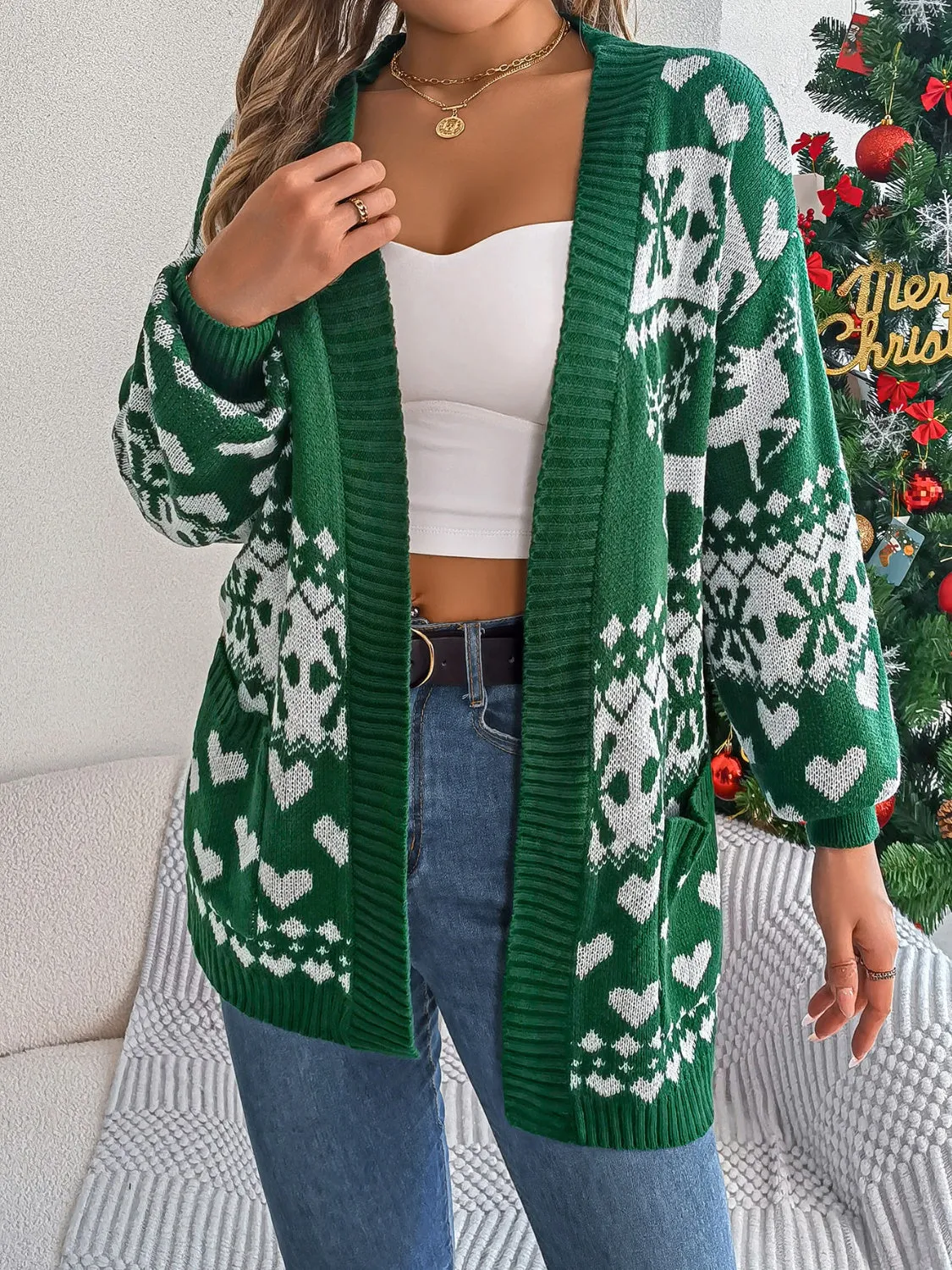 Pocketed Open Front Long Sleeve Cardigan sold by Charming Charlie product image thumbnail 3