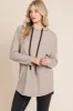 BOMBOM Contrast Drawstring Drop Shoulder Knit Hoodie sold by Charming Charlie