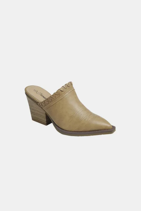 Forever Link Pointy Toe Slip On Chunky Mules sold by Charming Charlie