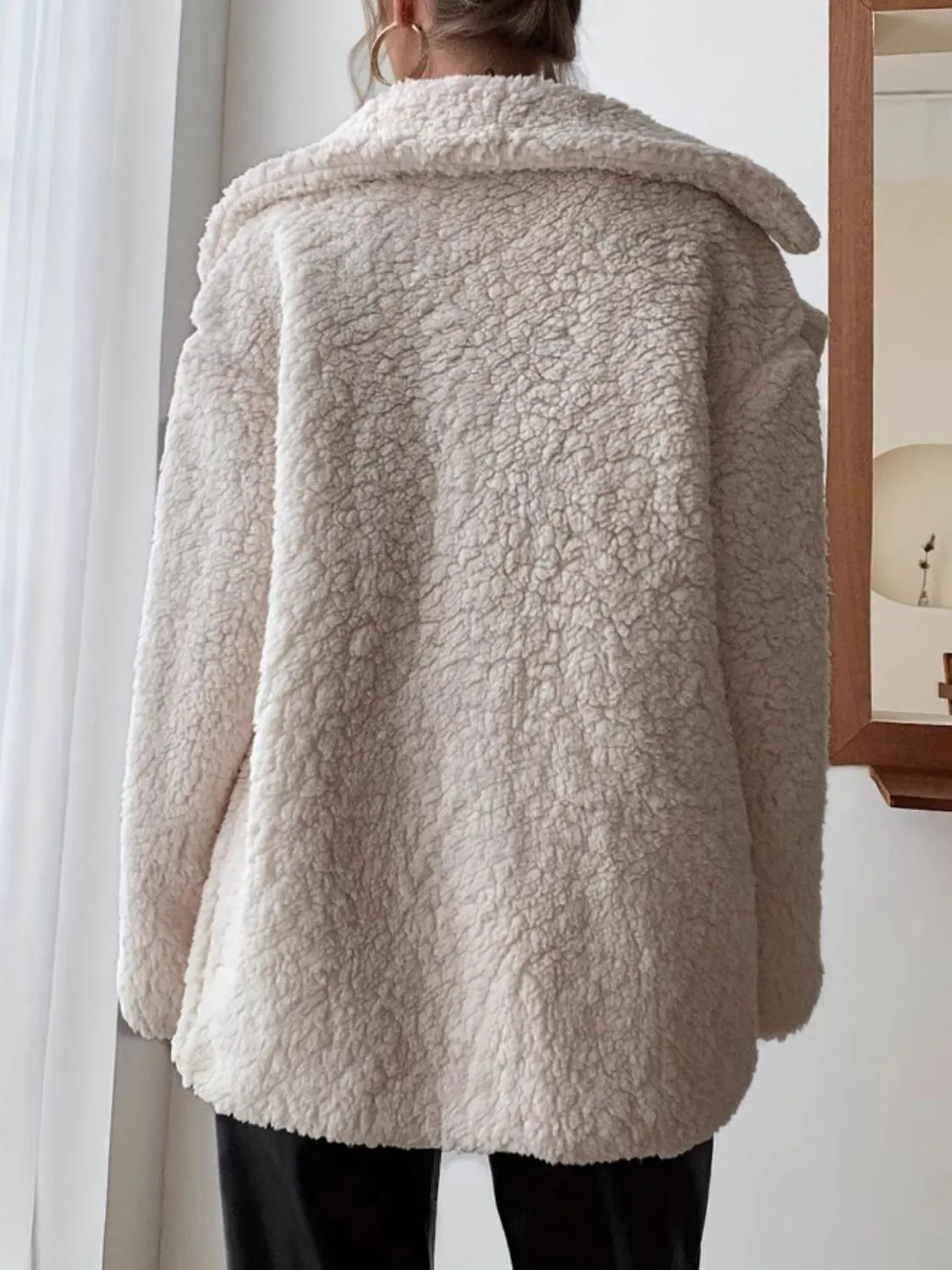 Fuzzy Open Front Long Sleeve Coat sold by Charming Charlie product image thumbnail 2