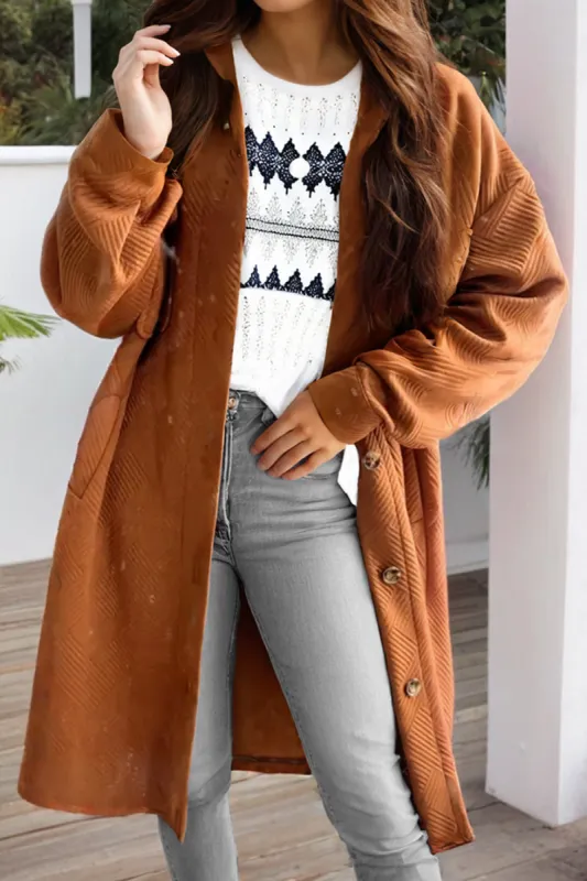 Textured Button Down Collared Neck Coat sold by Charming Charlie