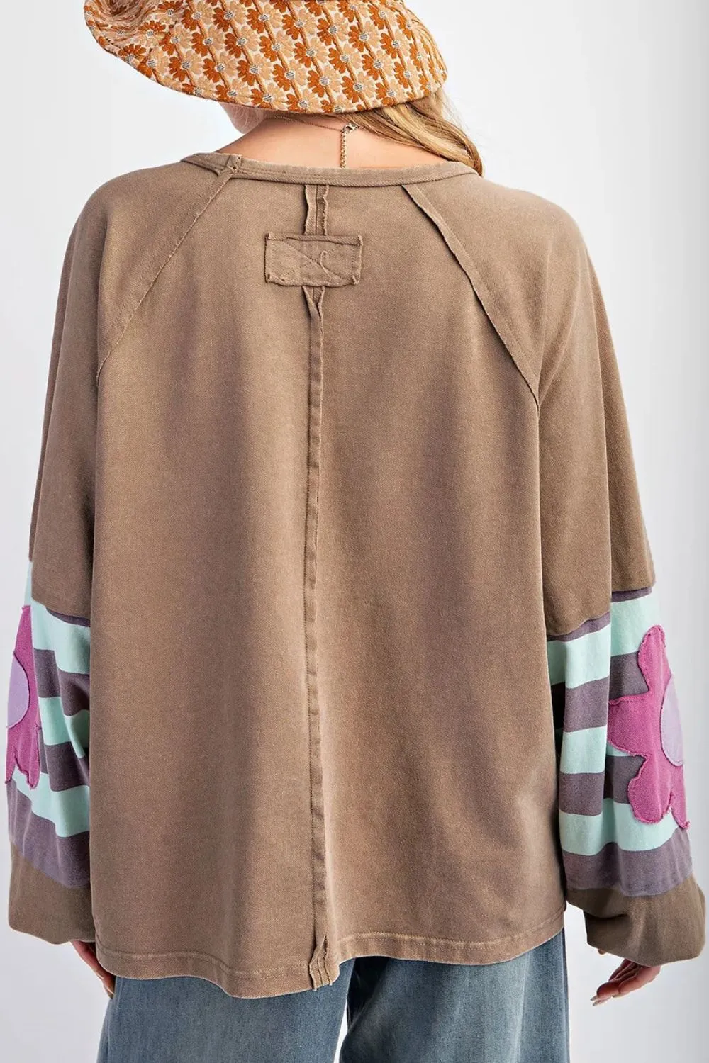 Plus Size Flower Round Neck Long Sleeve Blouse sold by Charming Charlie product image thumbnail 2