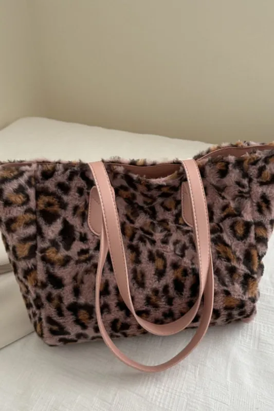 Leopard Fluff Tote Bag sold by Charming Charlie