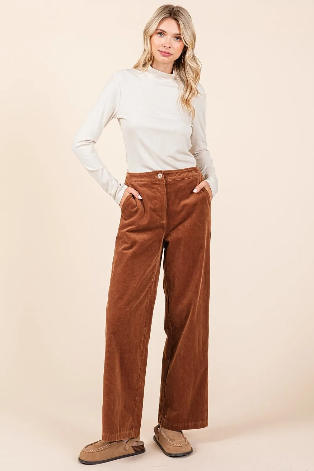 Mittoshop Corduroy Back Elastic Waist Pants sold by Charming Charlie product image thumbnail 5