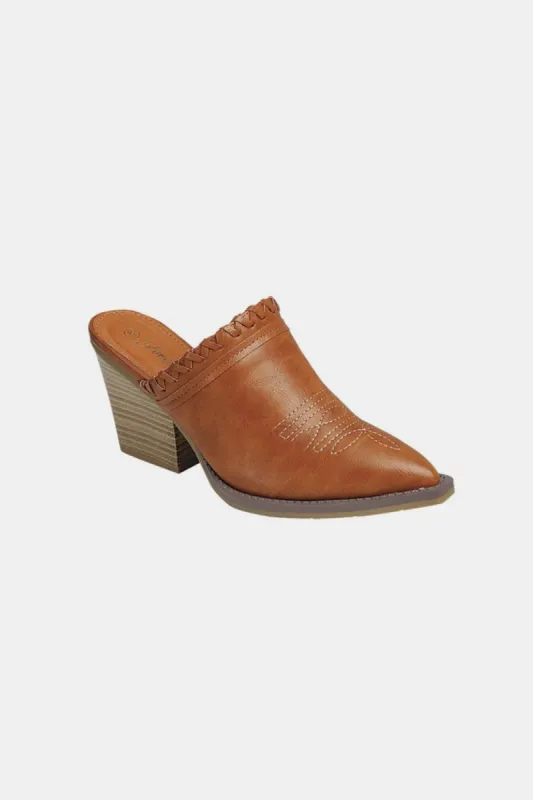 Forever Link Pointy Toe Slip On Chunky Mules sold by Charming Charlie