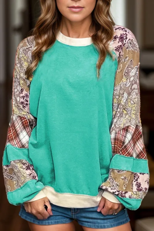 Printed Round Neck Long Sleeve Blouse sold by Charming Charlie