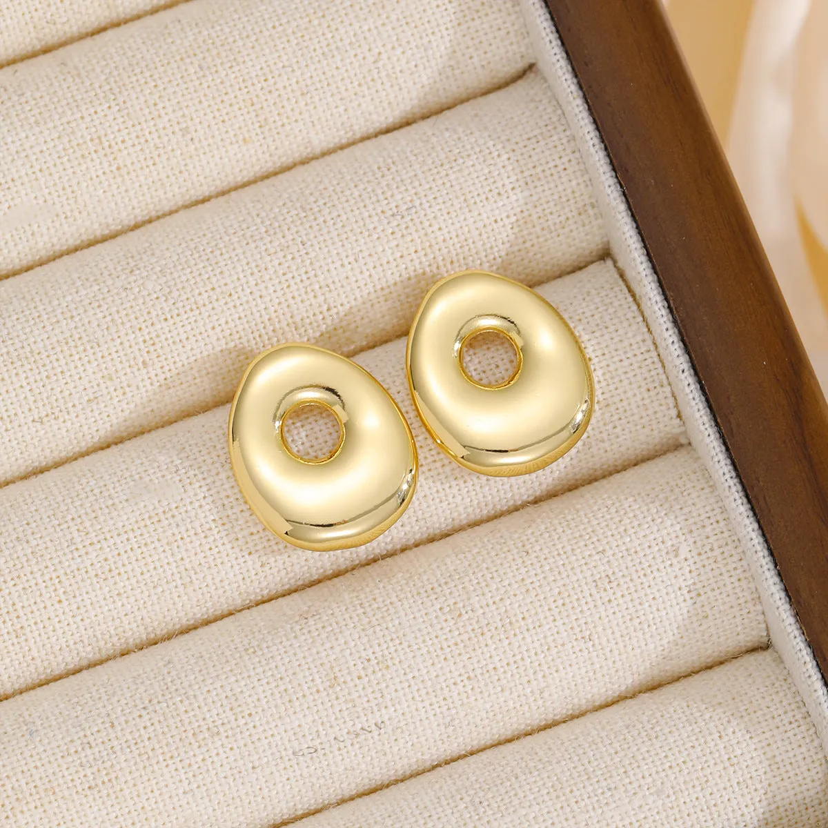 18K Gold-Plated Bubble Letter Stud Earrings sold by Charming Charlie product image thumbnail 3