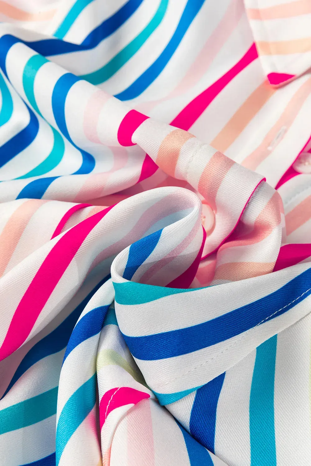 Contrast Stripes Collared Neck Button Up Shirt sold by Charming Charlie product image thumbnail 4