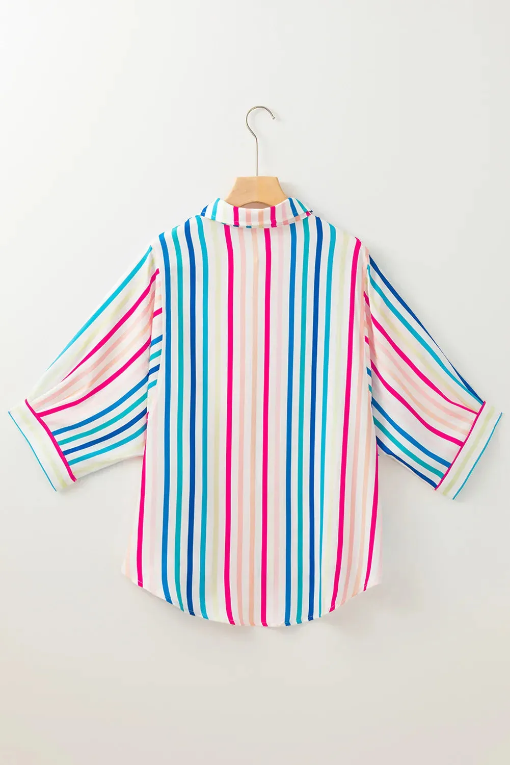 Contrast Stripes Collared Neck Button Up Shirt sold by Charming Charlie product image thumbnail 3