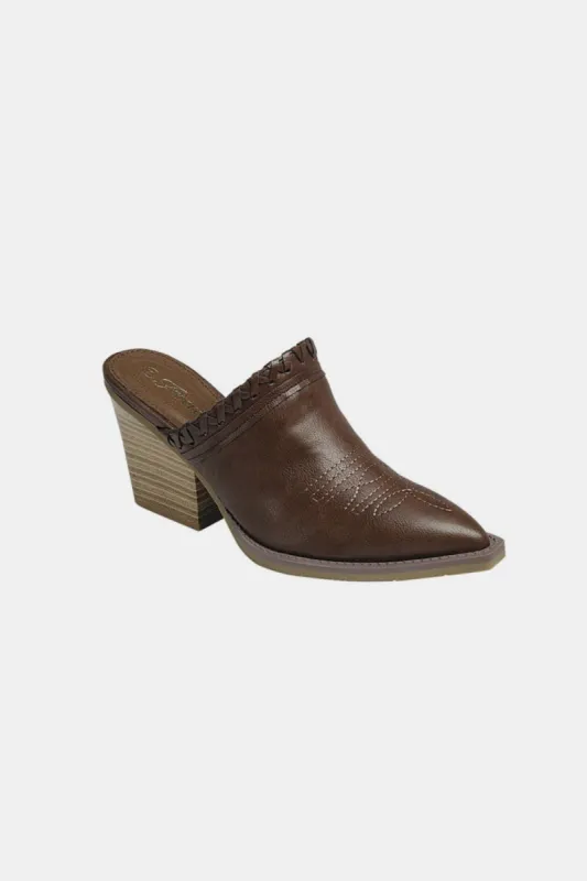 Forever Link Pointy Toe Slip On Chunky Mules sold by Charming Charlie