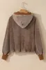 Drawstring Half Zip Long Sleeve Hoodie sold by Charming Charlie