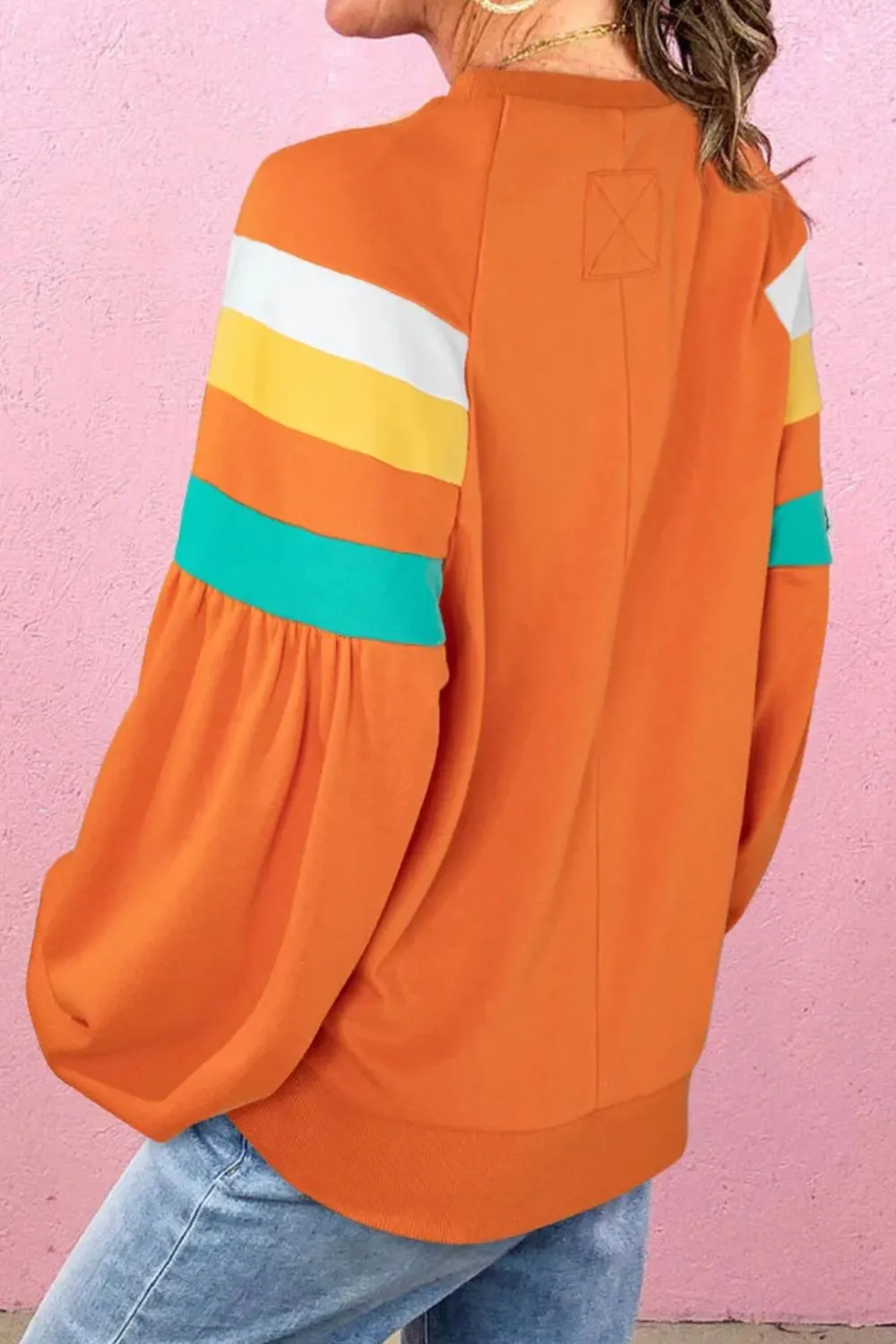 Contrast Round Neck Long Sleeve Blouse sold by Charming Charlie product image thumbnail 2