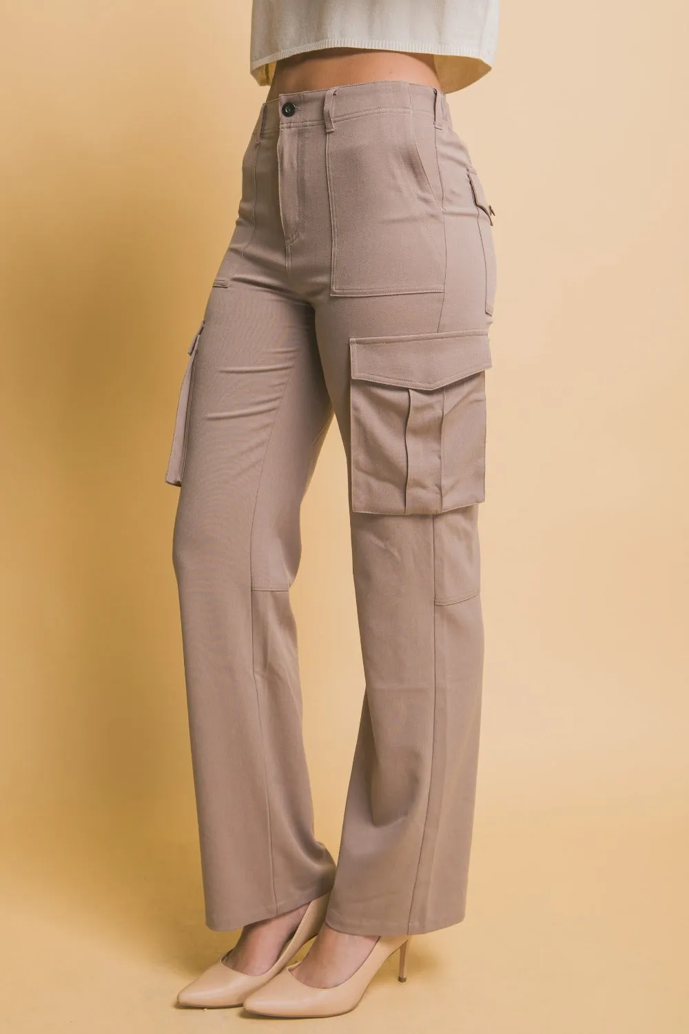 Love Tree High Rise Cargo Pants with Pockets sold by Charming Charlie product image thumbnail 3