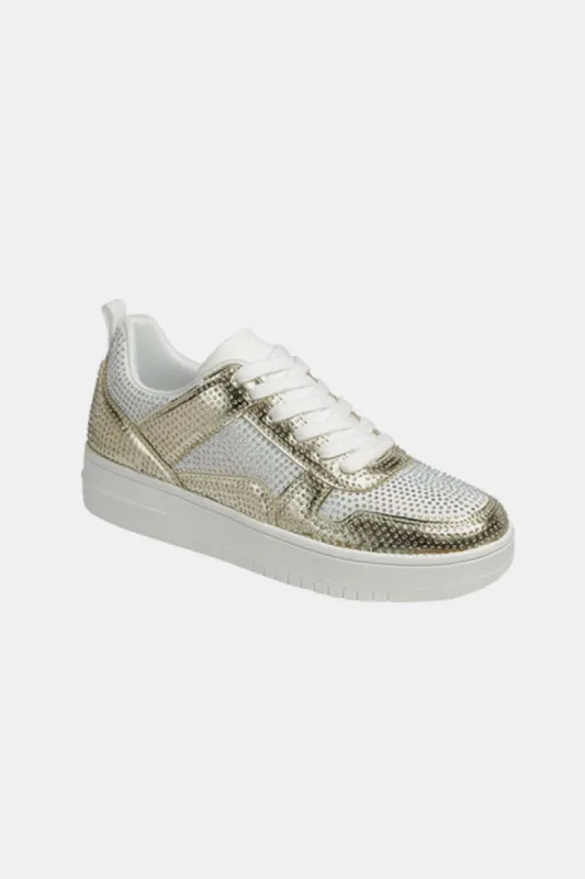 Forever Link Rhinestone Platform Flat Sneakers sold by Charming Charlie