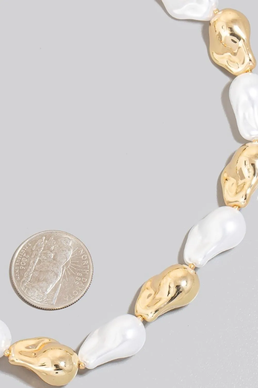 Fame Synthetic Pearl and Metallic Beaded Necklace sold by Charming Charlie product image thumbnail 2