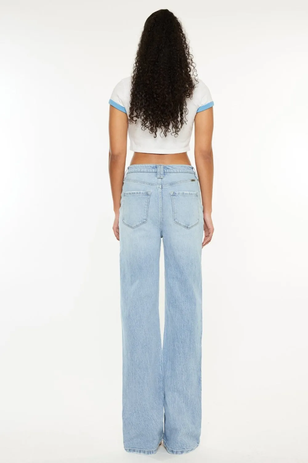 Kancan Distressed High Waist Straight Jeans sold by Charming Charlie product image thumbnail 2