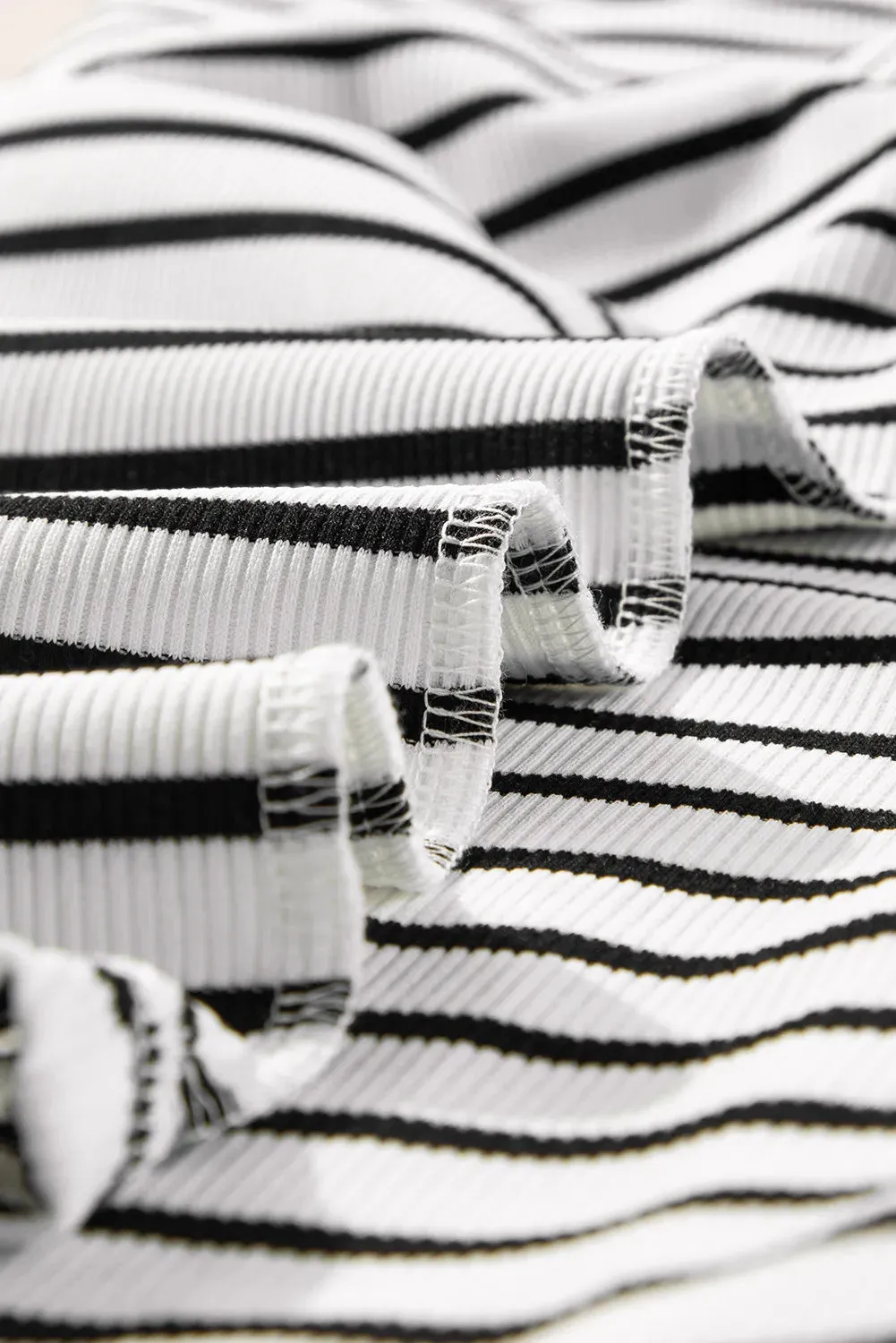 Striped Round Neck Long Sleeve Top and Shorts Set sold by Charming Charlie product image thumbnail 5