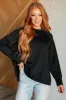It's The Little Things Relaxed Scuba Pullover in Black sold by Charming Charlie