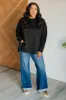 It's The Little Things Relaxed Scuba Pullover in Black sold by Charming Charlie