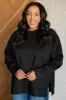 It's The Little Things Relaxed Scuba Pullover in Black sold by Charming Charlie
