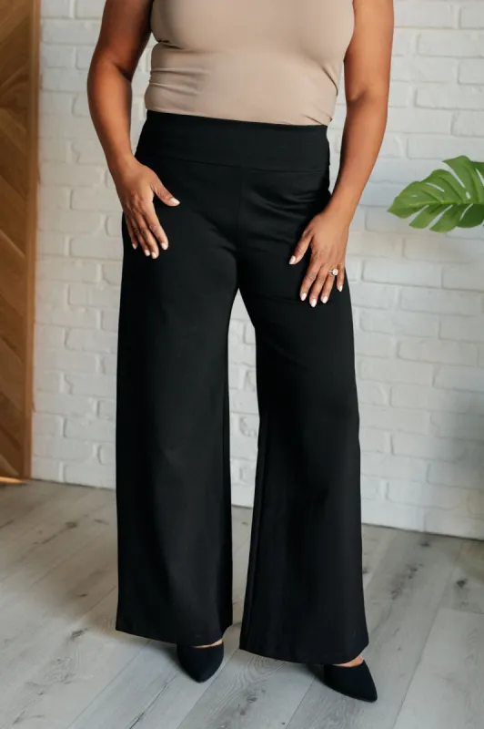 Magic Wide Leg Pants in Black sold by Charming Charlie