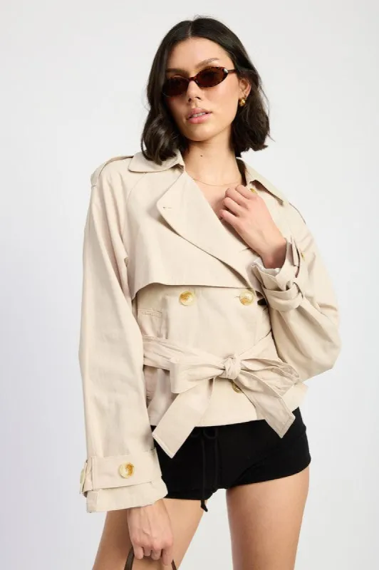 LAYERED TRENCH STYLE JACKET sold by Charming Charlie