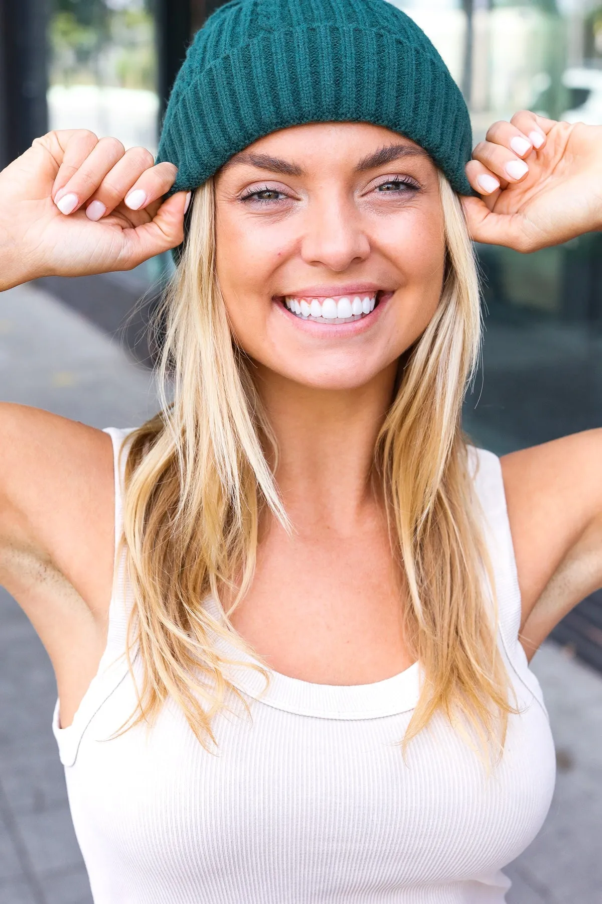 Emerald Cable Knit Beanie sold by Charming Charlie product image thumbnail 4