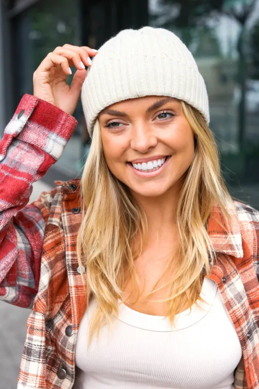 Oatmeal Cable Knit Beanie sold by Charming Charlie