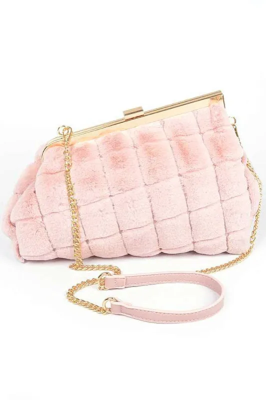 Quilted Faux Fur Iconic Swing Bag sold by Charming Charlie