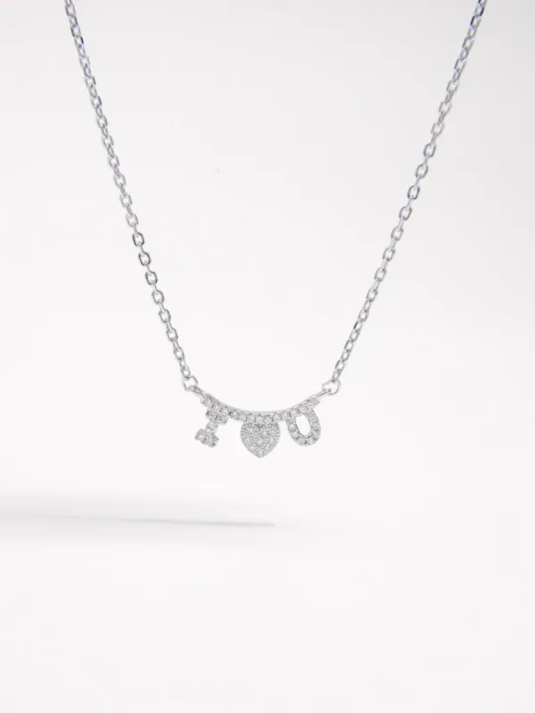 925 Sterling Silver Inlaid Zircon Letter Heart Necklace sold by Charming Charlie