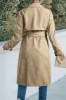 Collared Neck Tie Waist Buttoned Long Sleeve Trench Coat sold by Charming Charlie