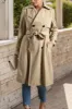 Collared Neck Tie Waist Buttoned Long Sleeve Trench Coat sold by Charming Charlie