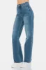 Judy Blue Full Size Tummy Control Cut Raw Hem Straight Jeans sold by Charming Charlie