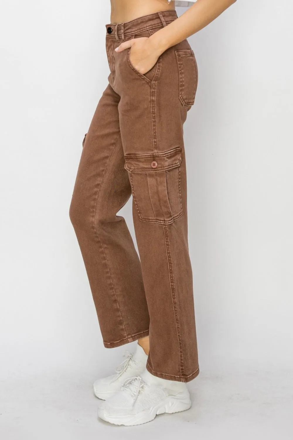 Risen Full Size High Rise Cargo Jeans sold by Charming Charlie product image thumbnail 3